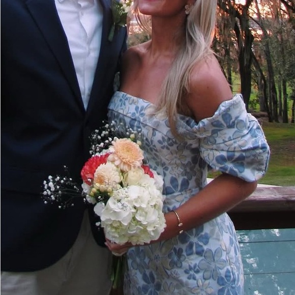 Elliatt archival floral detail oversized sleeve mini dress - Picture 3 of 5